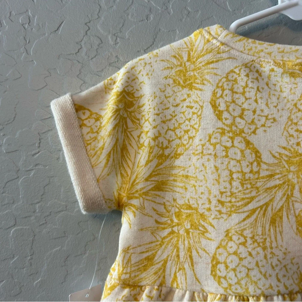Old Navy yellow pineapple print short sleeve tunic top size 2T NEW